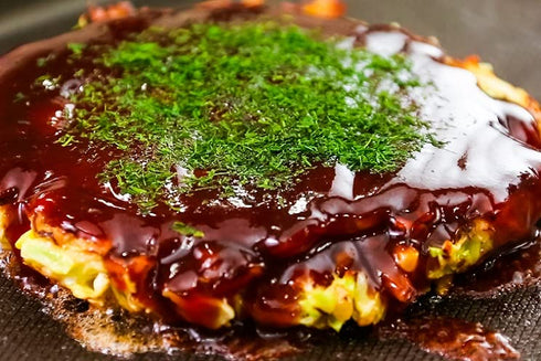 4 Japanese Okonomiyaki Kit Servings Including Okonomiyaki Flour, Tenkasu Tempura Flakes And Aonori Flakes