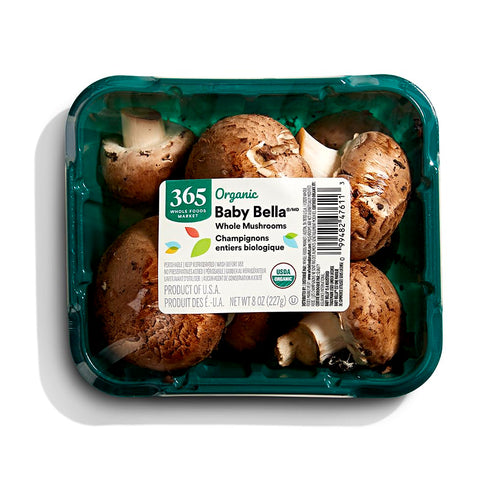 365 by Whole Foods Market , Organic Baby Bella Whole Mushrooms, 8 Ounce