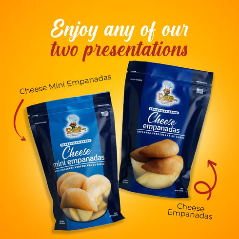 3 oz (8 Frozen DELE FOOD White Cheese Empanadas, Units) Gluten-Free Appetizer with Cornmeal Dough and Cheese Pre-Cooked