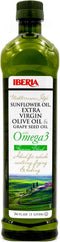 Iberia Mediterranean Style Omega 3 Cooking Oil, 34 fl oz Blend of Olive, Grapeseed, Sunflower, and Fish Oil