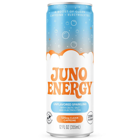 125mg 12 Pack JUNO ENERGY Unflavored Sparkling Energy Drink - Sugar Free, Organic Caffeine from Green Coffee Beans