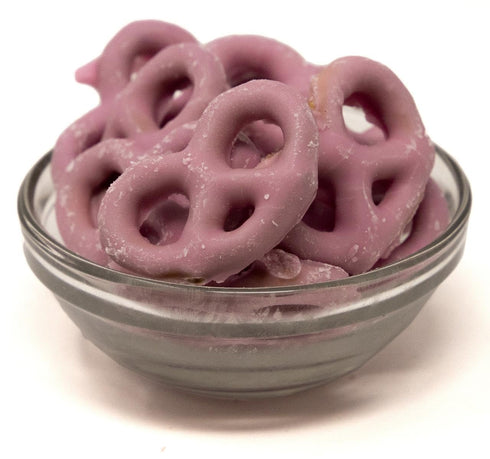 8 Planet Sweets Raspberry Yogurt Covered Mini Pretzels - Ounces - Crunchy Snack Treat