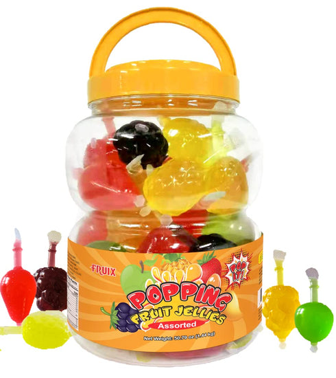 Fruix 2 Pack 2 Count Popping Fruit Jellies Jars - Tik Tok Trending Fruit Jellies - Assorted Flavors Fruit Squeeze