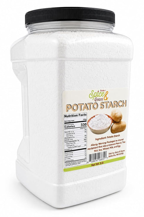 5 lb Potato Starch | Fine White Powder Thickener for Sauces, Soups, Gravies, Baking, Coatings & Foodservice Use | By