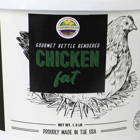 Cornhusker Kitchen 1.5 lb Gourmet Rendered Chicken Fat | Tub | Paleo-Friendly Cooking & Baking Fat by