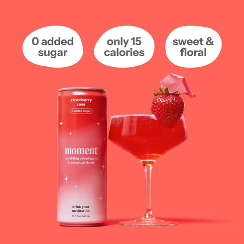 0 0 12 Pack 11.5 oz Moment Botanical Soda (Shark Tank) - Calm, Clarity & Relaxation with L-Theanine & Ashwagandha - Non