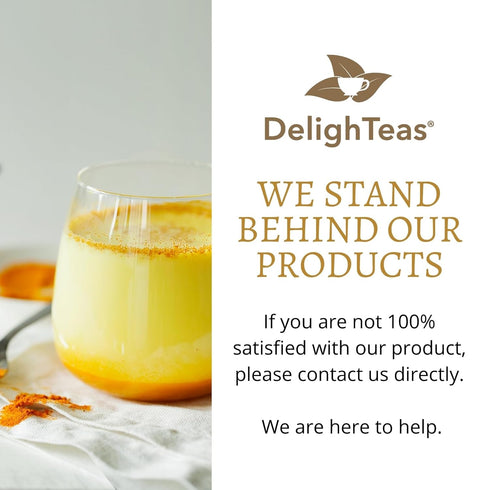 120 5 oz. DelighTeas Organic Golden Milk Powder with Turmeric, Ginger, Ceylon Cinnamon | Ayurvedic Spices for Golden