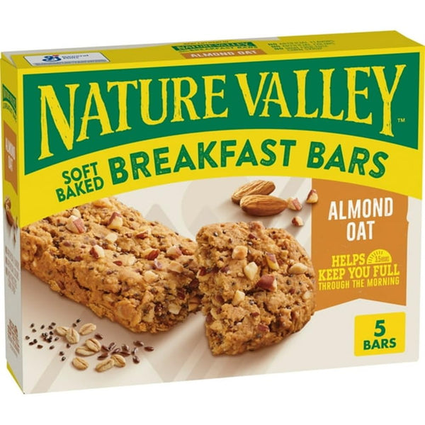 Nature Valley Soft Baked Breakfast Bars, Almond Oat, Morning Snacks, 5 Bars,