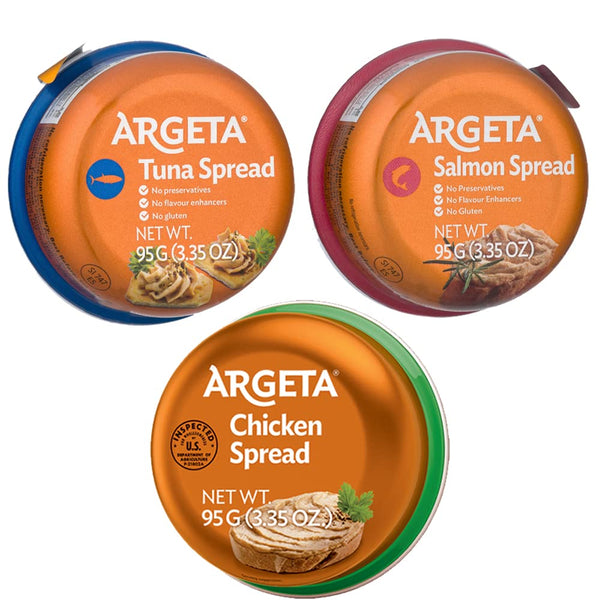 OHMARKET Argeta Pate Spread Special Package (Chicken + Tuna + Salmon), Pack of