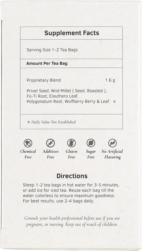 Health King Hair Regeneration Herb Tea, 20 Count Box, Teabags