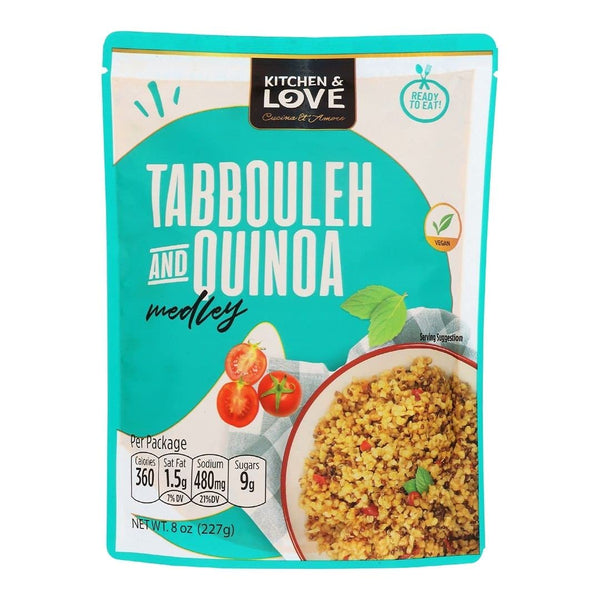 Kitchen & Love Tabbouleh & Quinoa Medley, Pre Cooked, Microwave Ready Pouch,Shelf