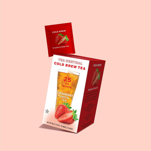 25 Life Plus Style Gourmet TEA CENTRAL Strawberry Iced Tea with Ceylon Green Tea Natural Refreshing Cold Brew Everyday