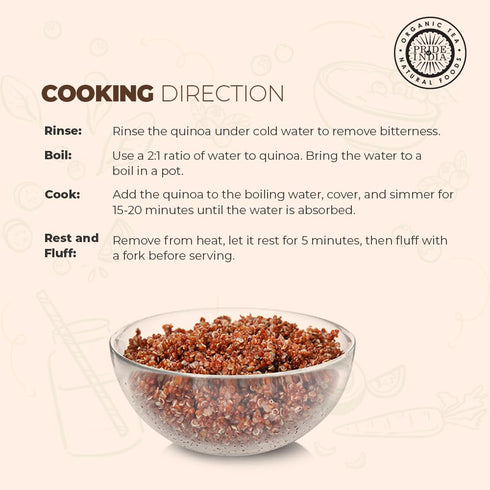 3 lbs Pride Of India - Natural Royal Red Bolivian Quinoa - Protein Rich Whole Grain Jar, Jar