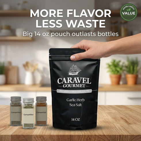 14 oz Garlic Medley Salt Seasoning for Cooking and Finishing Savory Garlic Salt Seasoning for Meats, Vegetables, Pasta