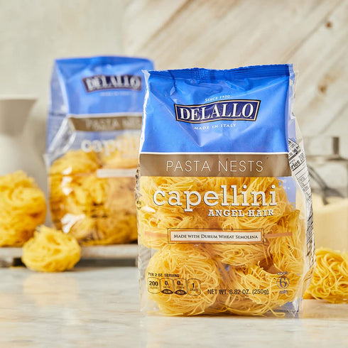 8.8oz DeLallo Capellini Egg Pasta Nests, Angel Hair Long-Cut Pasta, Bag