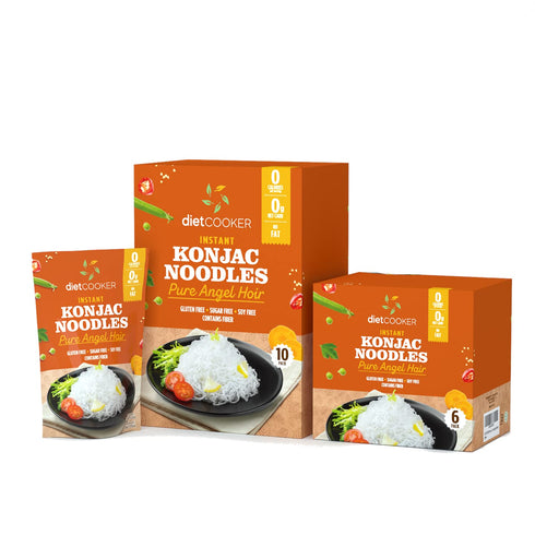 9.52 oz, (6 Packs) Shirataki Noodle, DIET COOKER Premium Konjac Noodle, Keto & Vegan Friendly, Odor Free, Low Calorie