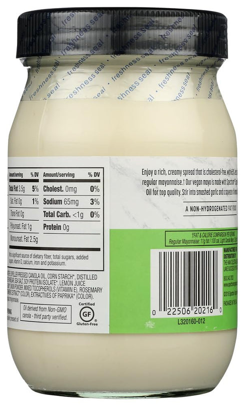 16 oz. Mayonnaise, Canola, Light, Eggless, Vegan, by Spectrum Naturals Condiments