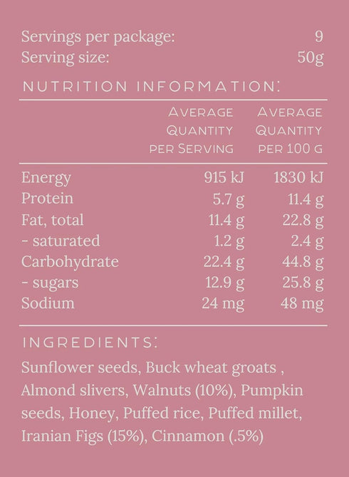 Epicuros FIG, WALNUT & CINNAMON GRANOLA