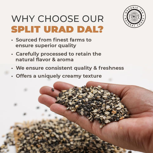 3 Pride Of India - Indian Split Black Gram Matpe Beans - Protein & Fiber Rich Urad Dal, Pound Jar
