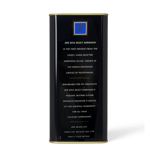 3 (101.4 oz) 100% ZOE Diva Select Koroneiki Greek Extra Virgin Olive Oil L fl Tin | Cold Pressed, Koroneiki Olives