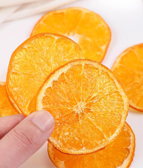HWZSCCG 100% 5.29ozResealable Dried Orange Slices, Natural Dehydrated Orange Chips, No Sugar Added Perfect for Teas