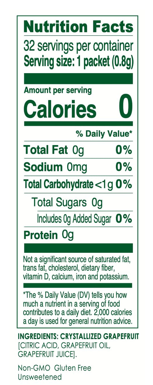 32ct (Pack 1) 0 Packets Packets True Grapefruit of - Water Enhancer - Bulk Dispenser - Calorie Drink Mix For Water