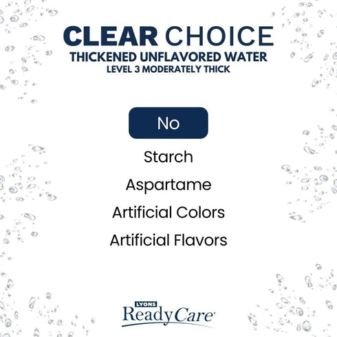 3 4 oz (48 pack) Lyons ReadyCare Thickened Unflavored Water for Dysphagia & Swallowing Difficulty - Honey Consistency