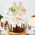 Kaoenla Gold Glitter Happy Easter Cake Topper - Bunny Easter Egg Decor, Spring Floral Easter Party Decorations Supplies