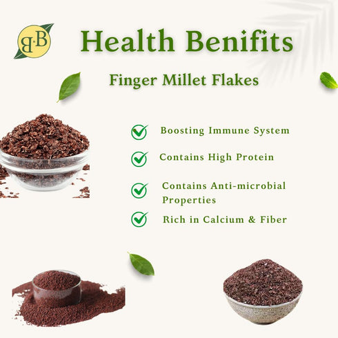 500 B&B Organics Finger Millet (Ragi) Flakes (Poha) | Millet Flakes for Breakfast | Cereal Flakes | g