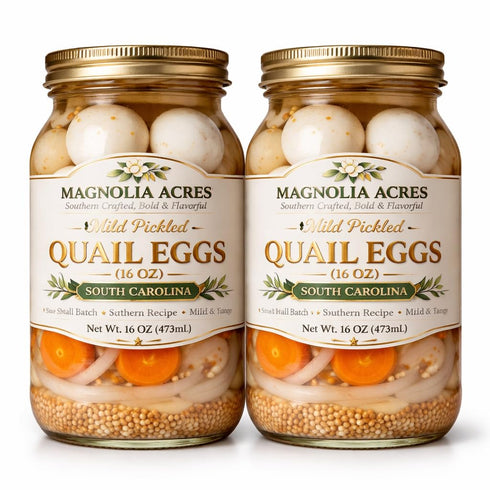 Generic Pickled Quail Eggs Two (16 oz) Mild & Tangy Southern Style Small