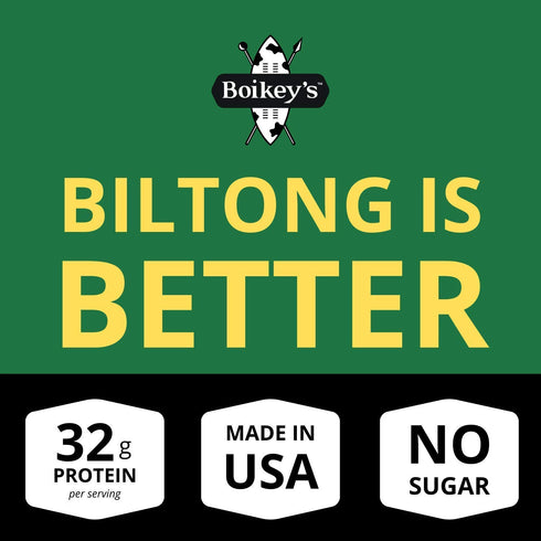 Boikeys Biltong South African Style Beef Jerky - Traditional Flavor - Gluten Free - 2 oz (3 Pack) - 16g Protein