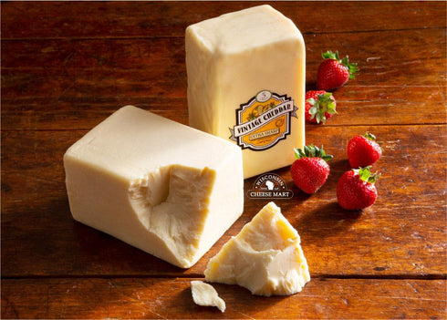 5 (4) 8 oz Aged White Cheddar Cheese - Years | Pieces | Extra Sharp, Bold & Tangy Authentic Wisconsin White Cheddar