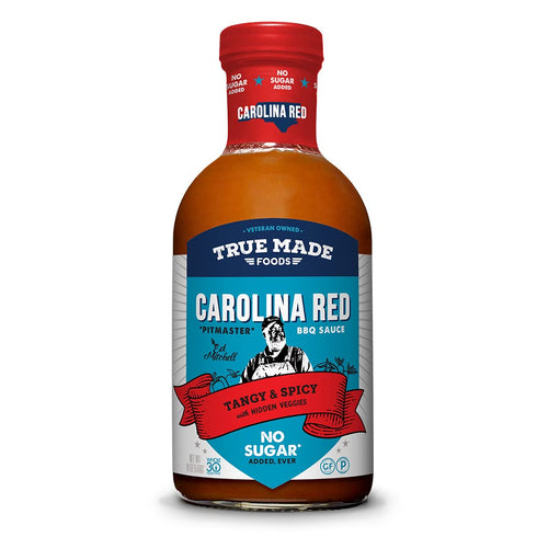 True Made Foods Carolina Red Barbecue Sauce, Spicy and Tangy, No Sugar Added, 18oz