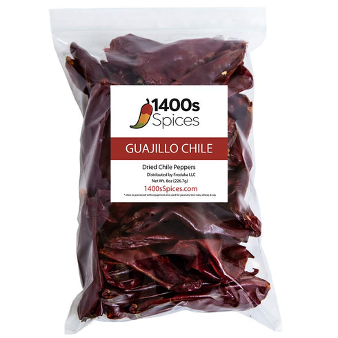 8oz Guajillo Whole Dried Red Chile Peppers, Chiles Descolados, Versatile Mexican Ingredients for Salsa, Dried Mexico