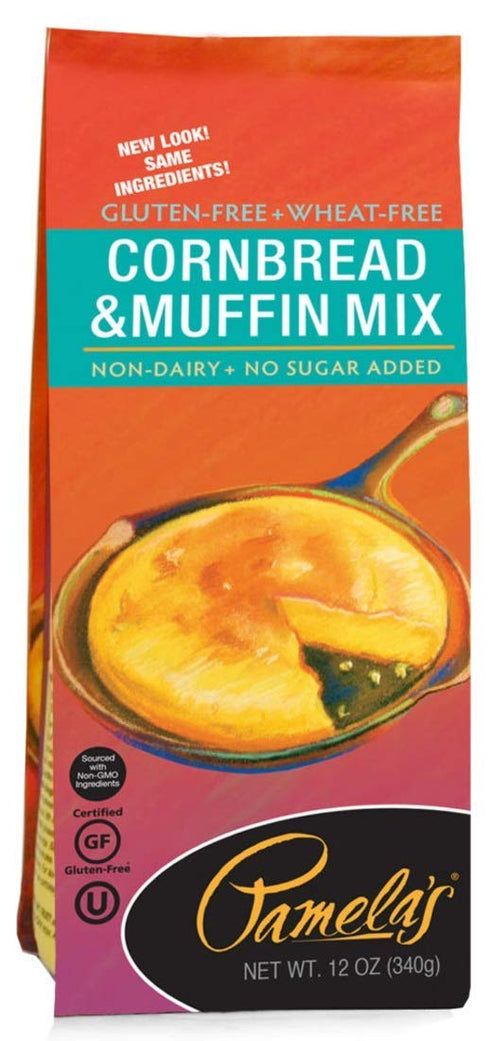 Pamela's Corn Bread Muffin Mix 12 Oz (Pack of 6)
