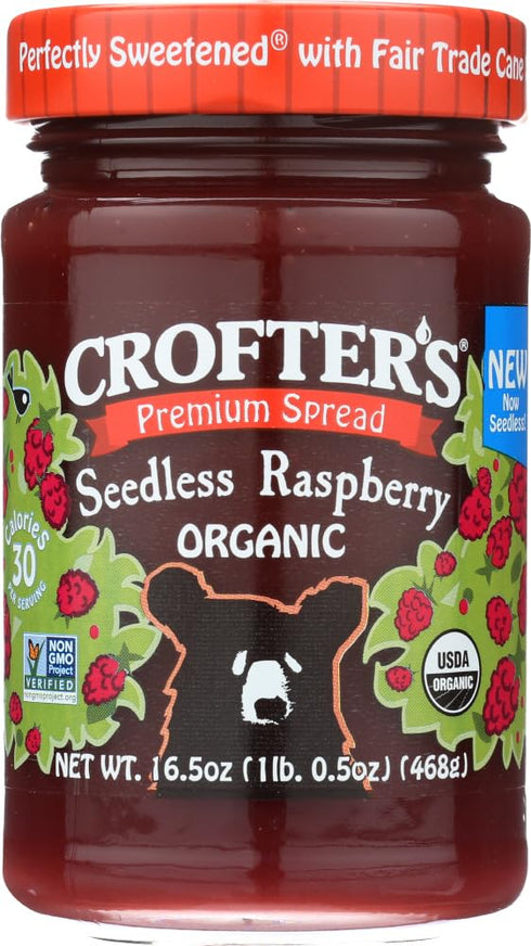 Crofters Fruit Spread - Organic - Premium - Raspberry - 16.5 oz