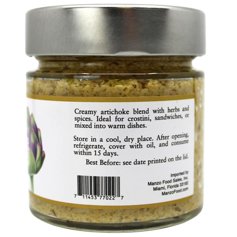 7.4 oz L'Oro Del Sud Artichoke Spread, Italian Artichoke Tapenade with Smooth Texture and Savory Flavor, Versatile