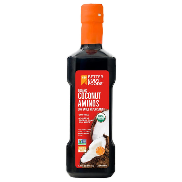 BetterBody Foods Organic Coconut Aminos 16.9 Ounces - Soy Sauce Alternative, Gluten Free, Soy Free, Non-GMO