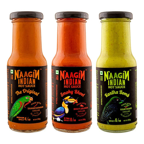 Naagin Indian Hot Sauce Combo (The Original x 1, Smoky Bhoot x