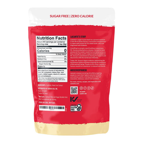 5 lb) Lakanto Golden Monk Fruit Sweetener with Erythritol - Raw Cane Sugar Substitute, Zero Calorie, Keto Diet