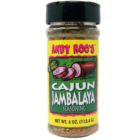 Andy Roo's Salt-Free Cajun Jambalaya Creole Seasoning - 4 Ounce Shaker