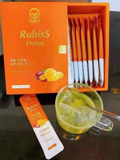Generic Nuoc ep Chanh Dy Rubiss Detox Fruit Drink Mix, Orange Box- 12