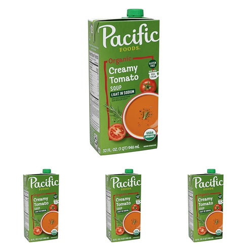 Pacific Foods Organic Creamy Light in Sodium Tomato Soup, 32 oz Carton