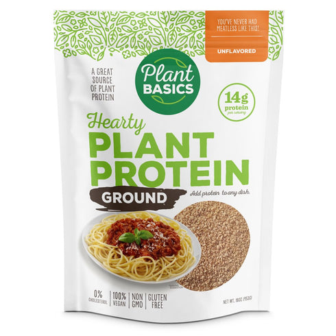 Plant Basics - Hearty Plant Protein - Unflavored Ground, 1 lb, Non-GMO,