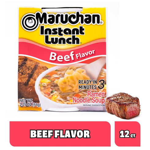 2.25 Oz, Pack 12 Maruchan Instant Lunch Beef