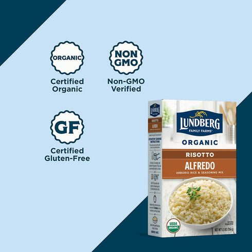20 (5.5 oz, 6-Pack) Lundberg Family Farms - Traditional Italian Risotto, Alfredo, Convenient Side Dish, Minute Cook