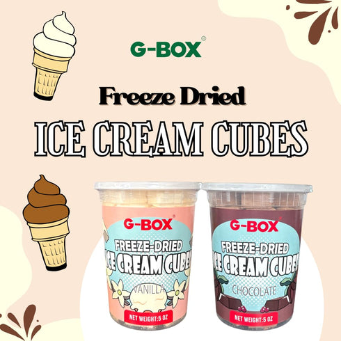 5 oz| (5 OZ, G-BOX Freeze Dried Ice Cream Cubes, Vanilla Flavor, Freeze Dried Camping Food, NASA Space Dessert