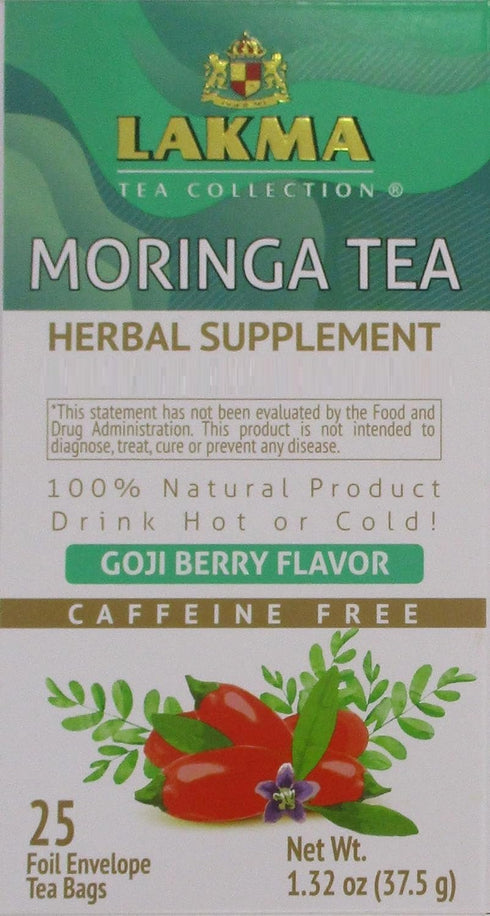Lakma Moringa Oleifera Tea with Goji Berry, 25 Tea Bags