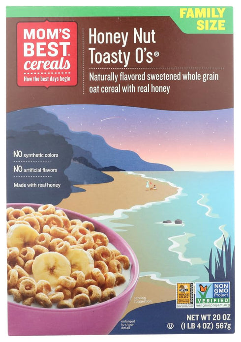 Mom's Best Naturals Toasty O's Cereal Honey Nut -- 20 oz -