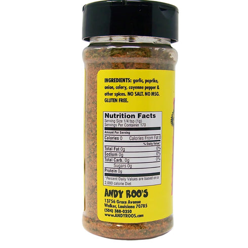 Andy Roo's Salt-Free Cajun Jambalaya Creole Seasoning - 4 Ounce Shaker